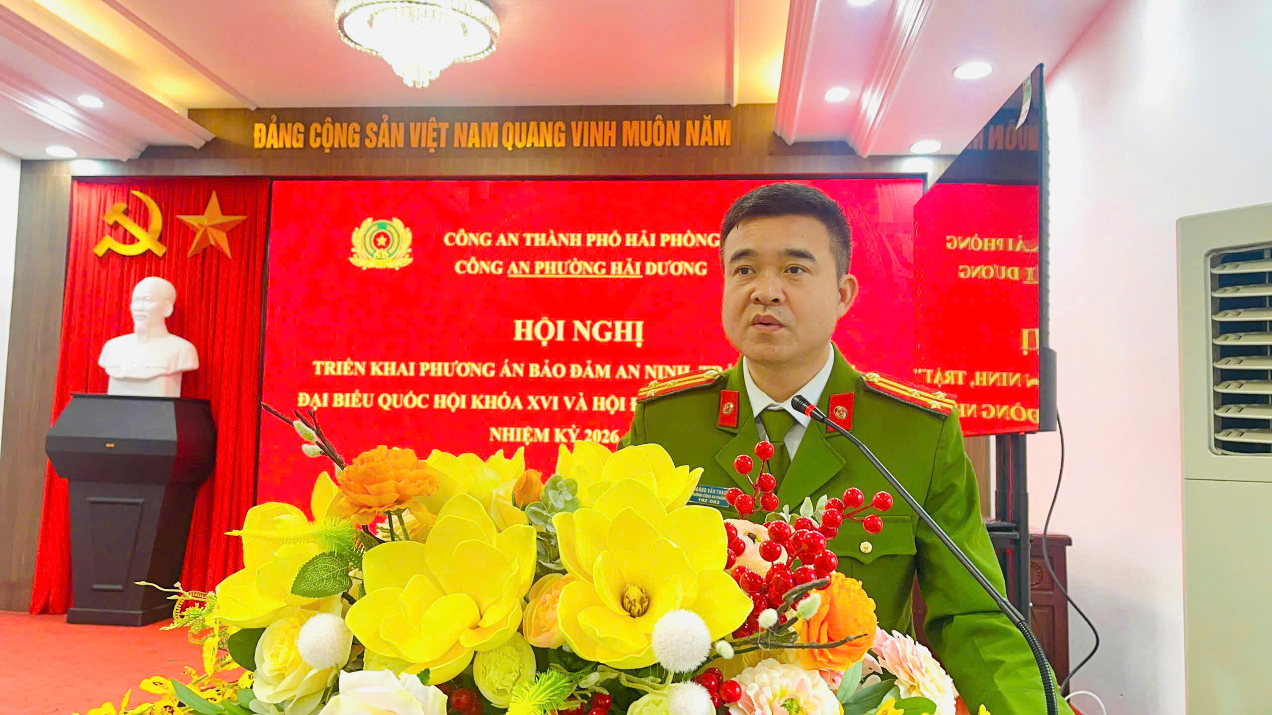 Công an phường Hải Dương: Tổ chức triển khai, phương án bảo đảm ANTT bầu cử đại biểu Quốc hội khóa XVI, đại biểu HĐND các cấp, nhiệm kỳ 2026-2031